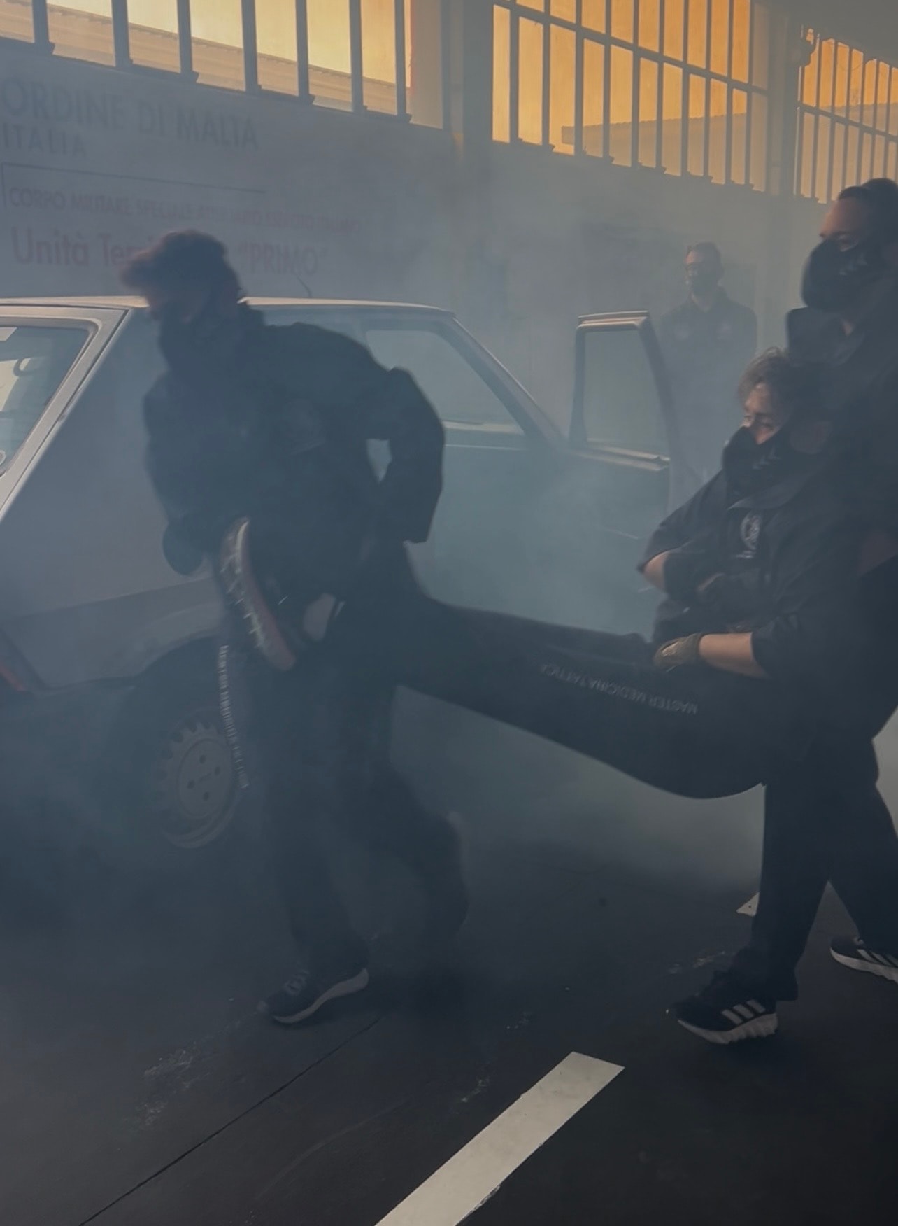 AREMT European Office — Smoke environment casualty extraction exercise